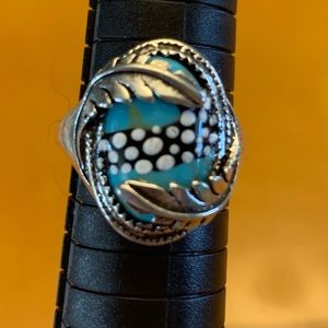 Hand painted one of a kind abstract ring.
